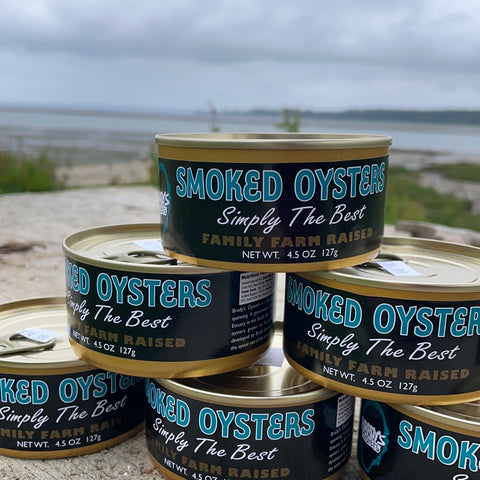 Brady's Canned Smoked Oysters - NEW 4.5 oz can!